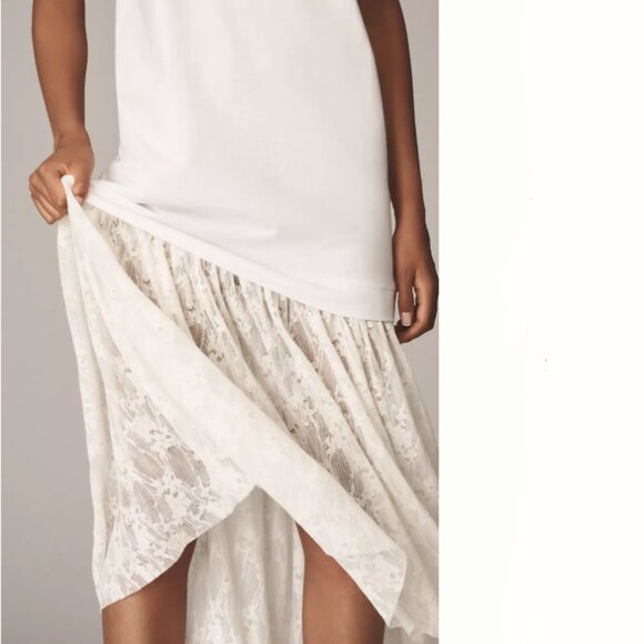 Brand New By Anthropologie Twofer Lace T-Shirt Dress - Picture 3 of 8